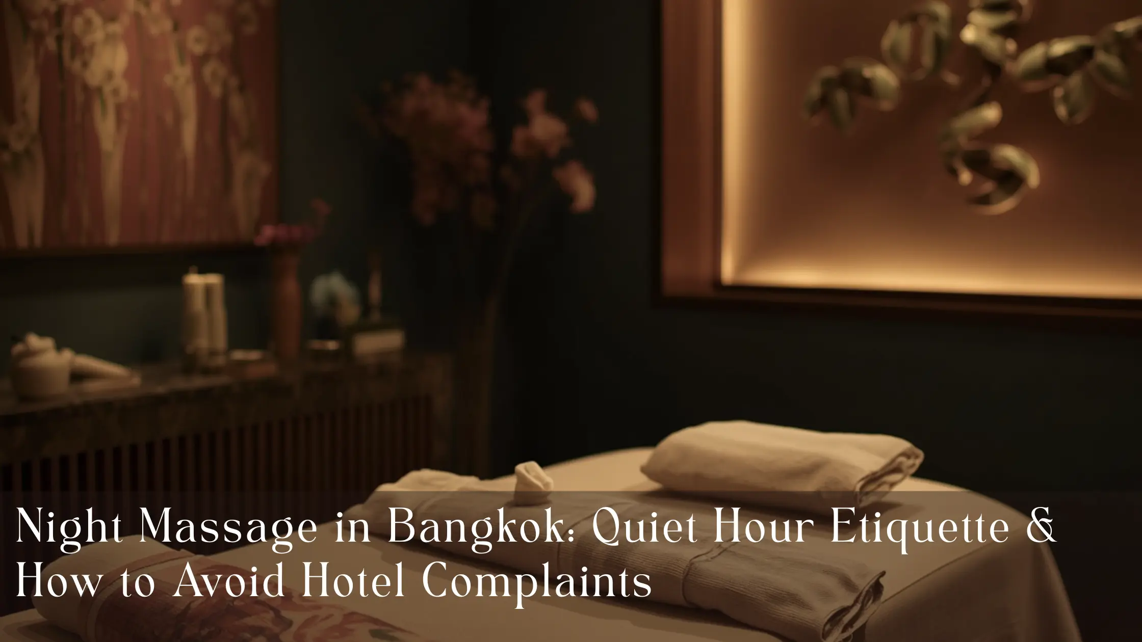 Night Massage in Bangkok: Quiet Hour Etiquette & How to Avoid Hotel Complaints